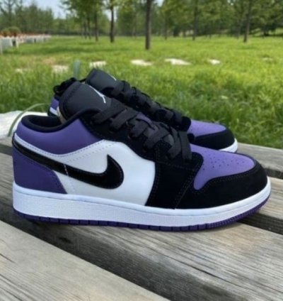 Nike Air Jordan 1 Low Court Purple Basketball Sneakers