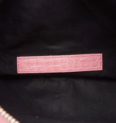 Balenciaga Pink Croc Embossed Leather Small Le Cagole Shoulder Bag