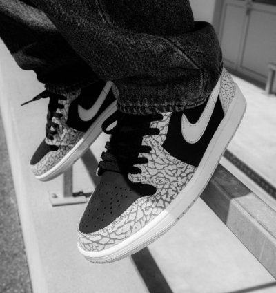 Nike Air Jordan 1 Low Elephant Print Basketball Sneakers