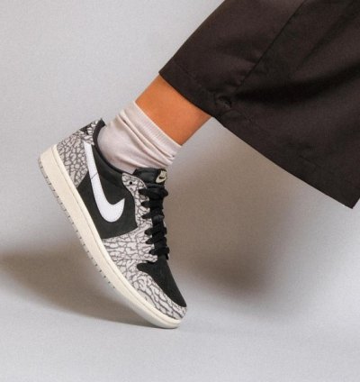 Nike Air Jordan 1 Low Elephant Print Basketball Sneakers