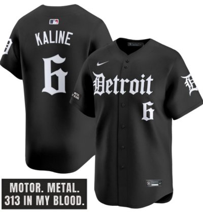 Al Kaline Jersey 6 Detroit Tigers Motor Gothic Edition Vapor Limited Stitched Black
