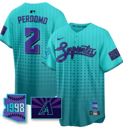 Geraldo Perdomo Jersey 2 Arizona Diamondbacks Serpientes City Connect Stitched Teal