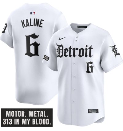 Al Kaline Jersey 6 Detroit Tigers Motor Gothic Edition Vapor Limited Stitched White