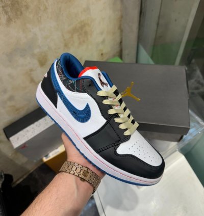 Nike Air Jordan 1 Low Industrial Blue Basketball Sneakers
