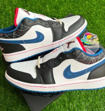 Nike Air Jordan 1 Low Industrial Blue Basketball Sneakers