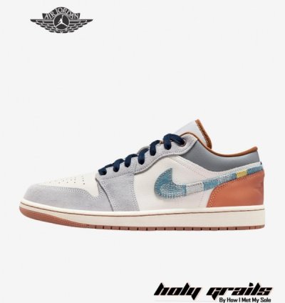 Nike Air Jordan 1 Low Se Repaired Denim Swoosh Sneakers