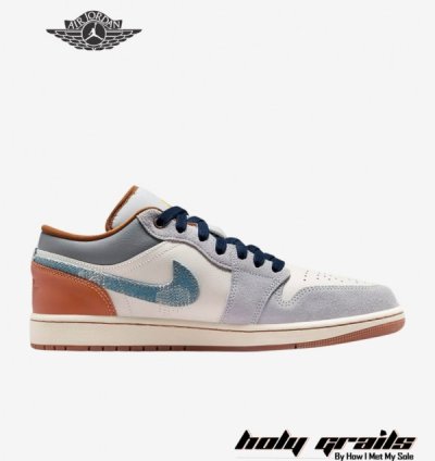 Nike Air Jordan 1 Low Se Repaired Denim Swoosh Sneakers