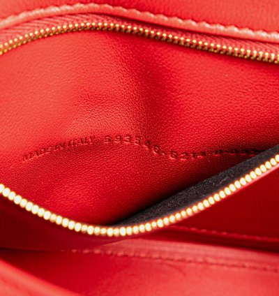 Balenciaga Red Leather Hourglass Small Top Handle Bag