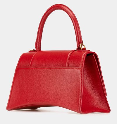 Balenciaga Red Leather Hourglass Small Top Handle Bag