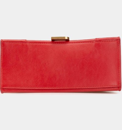 Balenciaga Red Leather Hourglass Small Top Handle Bag