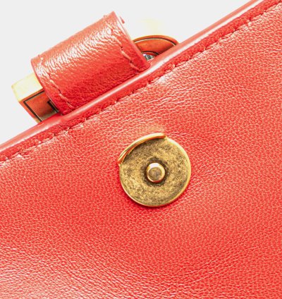 Balenciaga Red Leather Hourglass Small Top Handle Bag