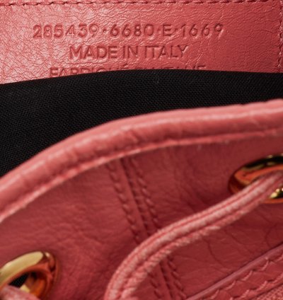 Balenciaga Rose Pink Leather Ggh 12 Mini Pompon Bag