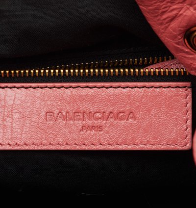 Balenciaga Rose Pink Leather Ggh 12 Mini Pompon Bag