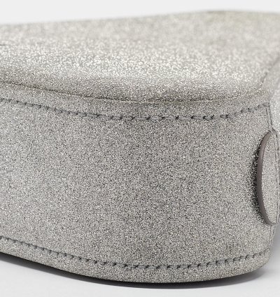 Balenciaga Silver Glitter Triangle Clutch