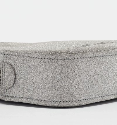 Balenciaga Silver Glitter Triangle Clutch