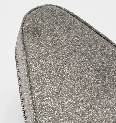 Balenciaga Silver Glitter Triangle Clutch