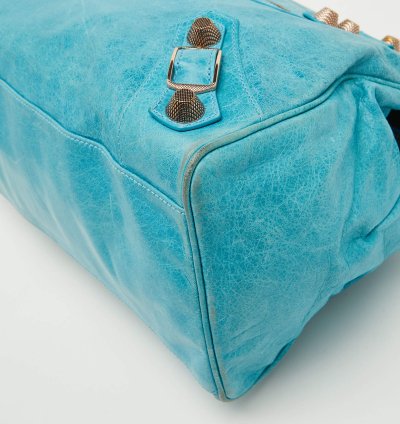 Balenciaga Sky Blue Leather Giant 21 Rose Gold Hardware Rtt Bag
