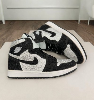 Nike Air Jordan 1 Panda Diamond Basketball Sneakers