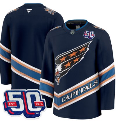 Men Team Jersey Washington Capitals Screaming Eagle 50th Anniversary Navy