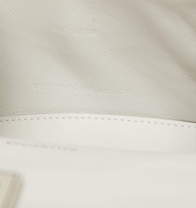 Balenciaga White Croc Embossed Leather Xs Hourglass Top Handle Bag