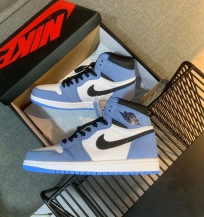 Nike Air Jordan 1 University Blue Basketball Sneakers Semi Ua