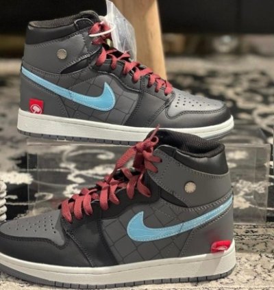 Nike Air Jordan 1 X Marvel Thor Edition Black Grey Basketball Sneakers