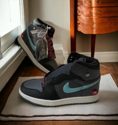 Nike Air Jordan 1 X Marvel Thor Edition Black Grey Basketball Sneakers