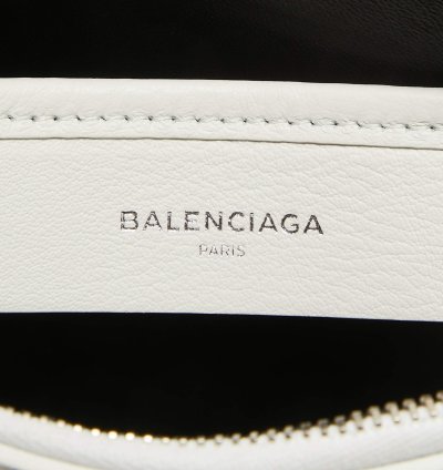 Balenciaga White Leather Zip Pouch