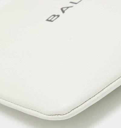 Balenciaga White Leather Zip Pouch