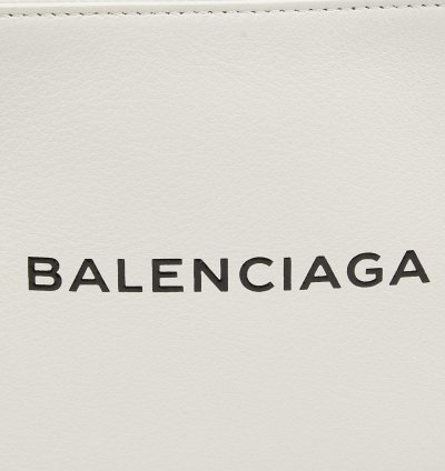 Balenciaga White Leather Zip Pouch