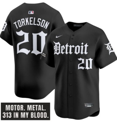 Spencer Torkelson Jersey 20 Detroit Tigers Motor Gothic Edition Vapor Limited Stitched Black