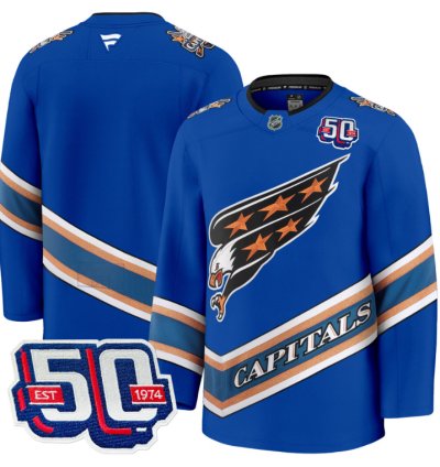 Men Team Jersey Washington Capitals Screaming Eagle 50th Anniversary Royal
