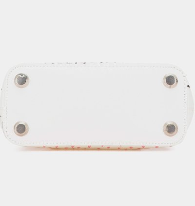 Balenciaga White Xxs Grained Calfskin Graffiti Ville Top Handle Bag