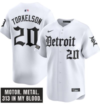 Spencer Torkelson Jersey 20 Detroit Tigers Motor Gothic Edition Vapor Limited Stitched White