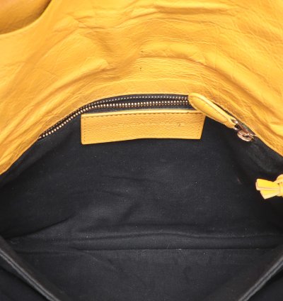 Balenciaga Yellow Leather Classic Giant 12 Hardware Envelope Clutch