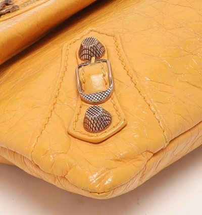 Balenciaga Yellow Leather Classic Giant 12 Hardware Envelope Clutch