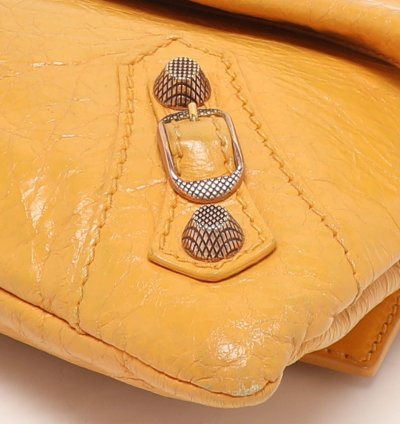 Balenciaga Yellow Leather Classic Giant 12 Hardware Envelope Clutch