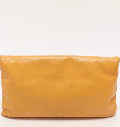 Balenciaga Yellow Leather Classic Giant 12 Hardware Envelope Clutch