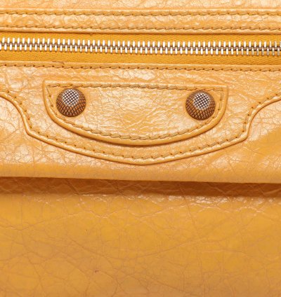 Balenciaga Yellow Leather Classic Giant 12 Hardware Envelope Clutch