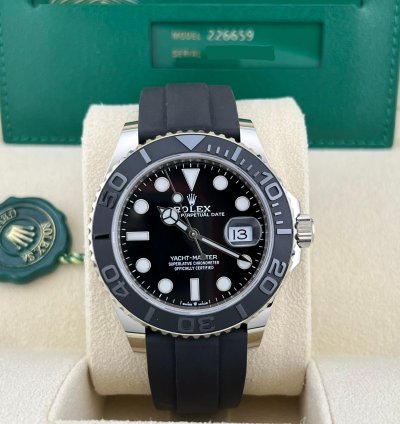 Rolex Yacht-master 42 In Stock 2024 Yacht-master Black Dial 226659 18k White Gold Oyster Flex Strap