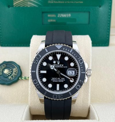 Rolex Yacht-master 42 In Stock 2024 Yacht-master Black Dial 226659 18k White Gold Oyster Flex Strap