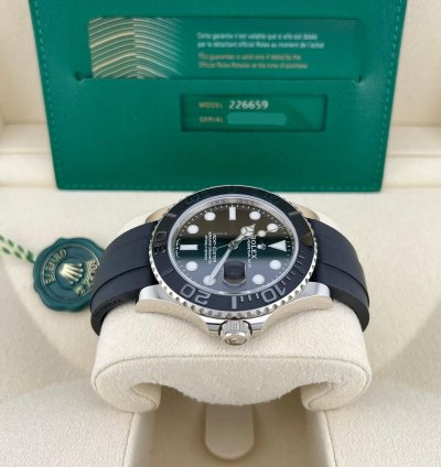 Rolex Yacht-master 42 In Stock 2024 Yacht-master Black Dial 226659 18k White Gold Oyster Flex Strap