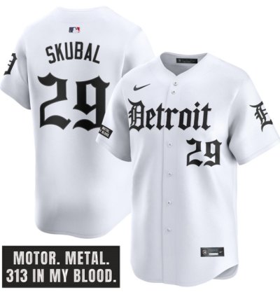 Tarik Skubal Jersey 29 Detroit Tigers Motor Gothic Edition Vapor Premier Limited Stitched White