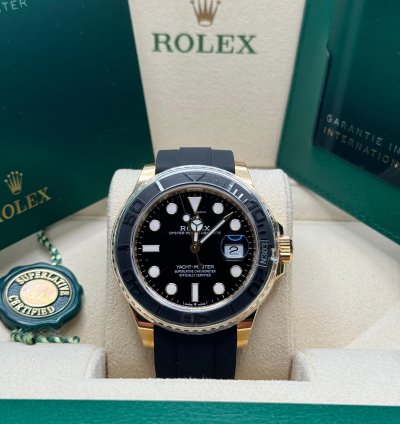 Rolex Yacht-master 42 New 2023 Yellow Gold Oysterflex Rubber Strap 18kt 226658