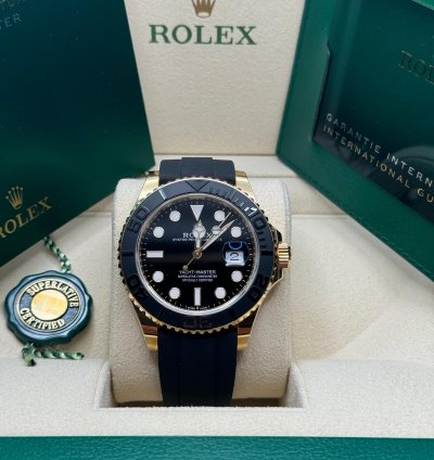 Rolex Yacht-master 42 New 2023 Yellow Gold Oysterflex Rubber Strap 18kt 226658
