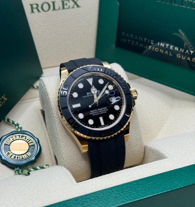 Rolex Yacht-master 42 New 2023 Yellow Gold Oysterflex Rubber Strap 18kt 226658