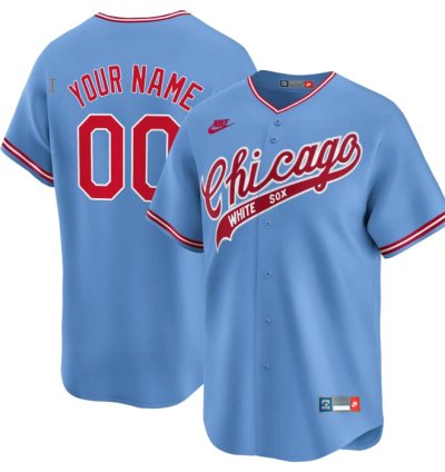Custom Chicago White Sox Jersey Name And Number Light Blue All Stitched