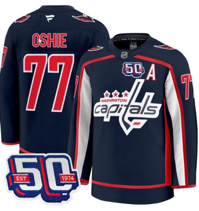 Men Tj Oshie Jersey 77 Washington Capitals 50th Anniversary Navy