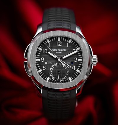 Patek Philippe Aquanaut Travel Time 5164a Steel Black Dial 40 8mm Mint Condition 5164a-001