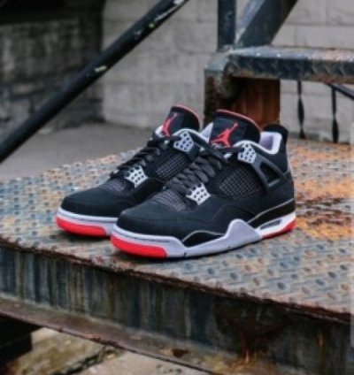 Nike Air Jordan 4 Bred Basketball Sneakers Semi Ua